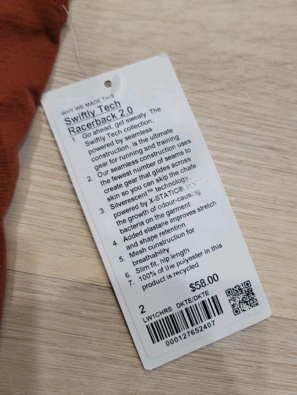 Lululemon Swiftly Tech Racerback 2.0 Tank Top Dark Terracotta Size 2